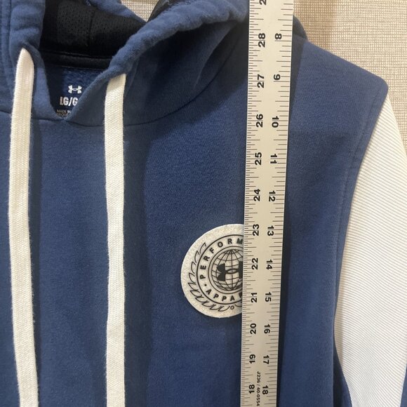 Under Armour Hooded Sweatshirt Blue White Large - Picture 7 of 8